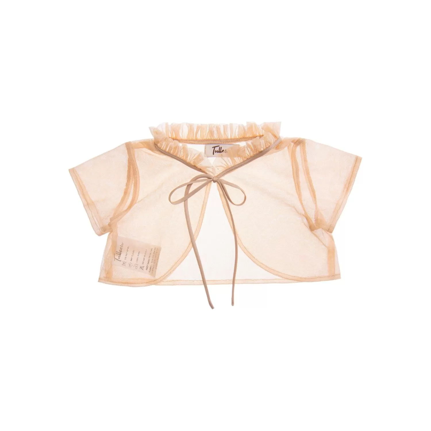 Accessories^Tulleen Mesh Ruffle Cardigan Gold