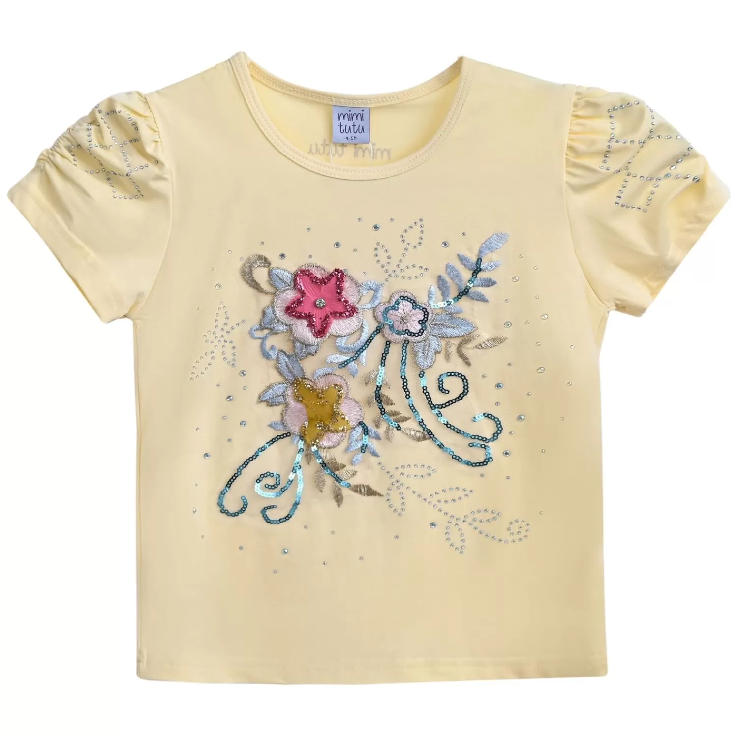 T-Shirts^Mimi Tutu -Mt4201-Flowers-Buttercream-T-Shirt