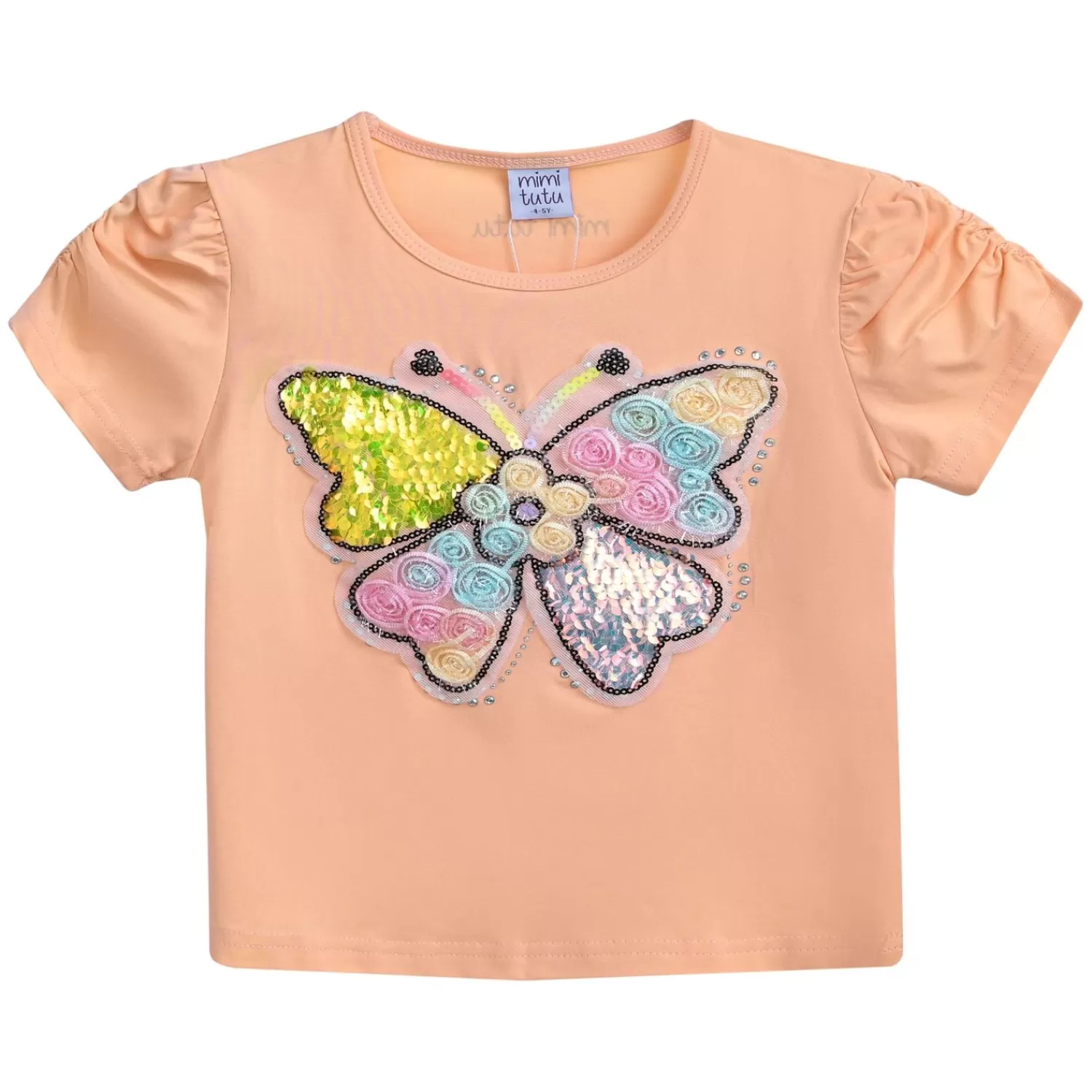 T-Shirts^Mimi Tutu -Mt4203-Butterfly-Pink Orange-T-Shirt