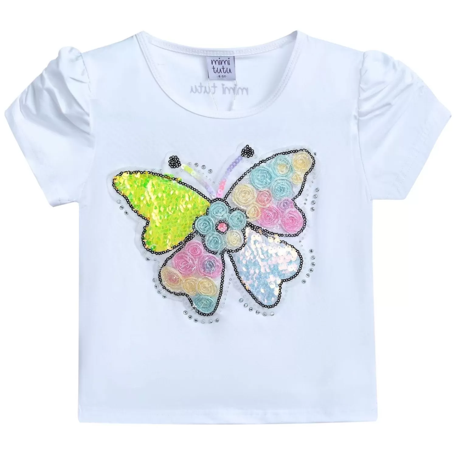 T-Shirts^Mimi Tutu -Mt4203-Butterfly-White-T-Shirt