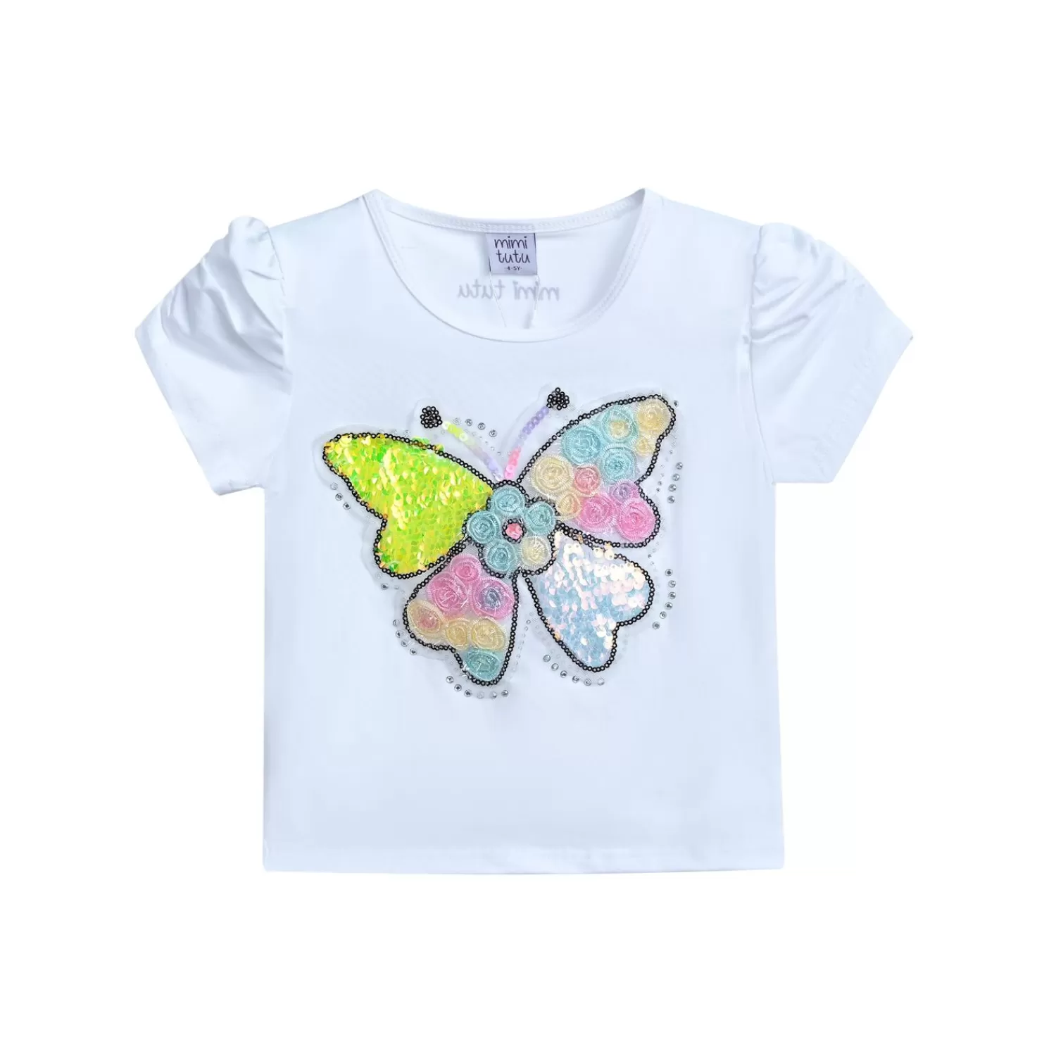 T-Shirts^Mimi Tutu -Mt4203-Butterfly-White-T-Shirt