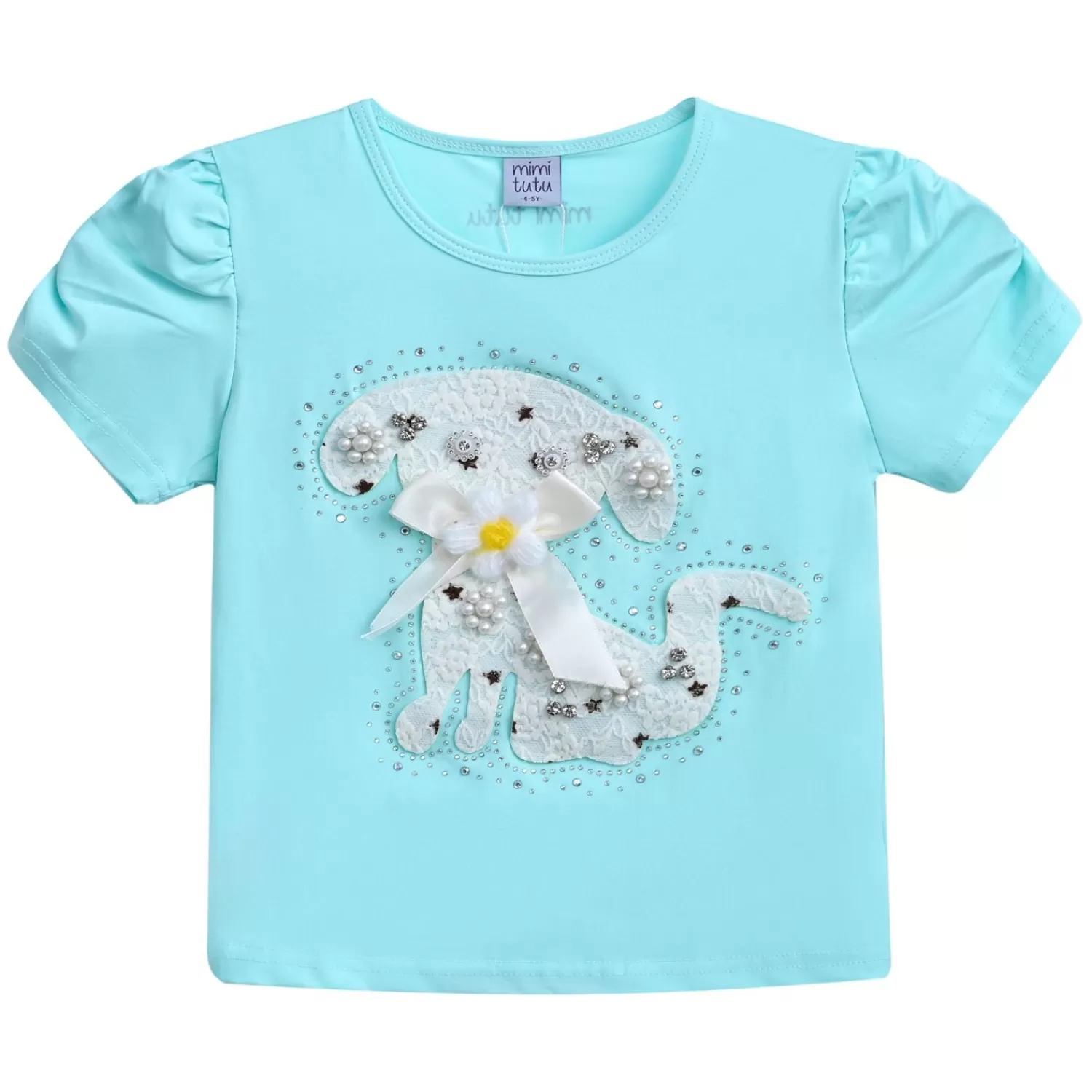 T-Shirts^Mimi Tutu -Mt4204-Puppy-Aqua-T-Shirt