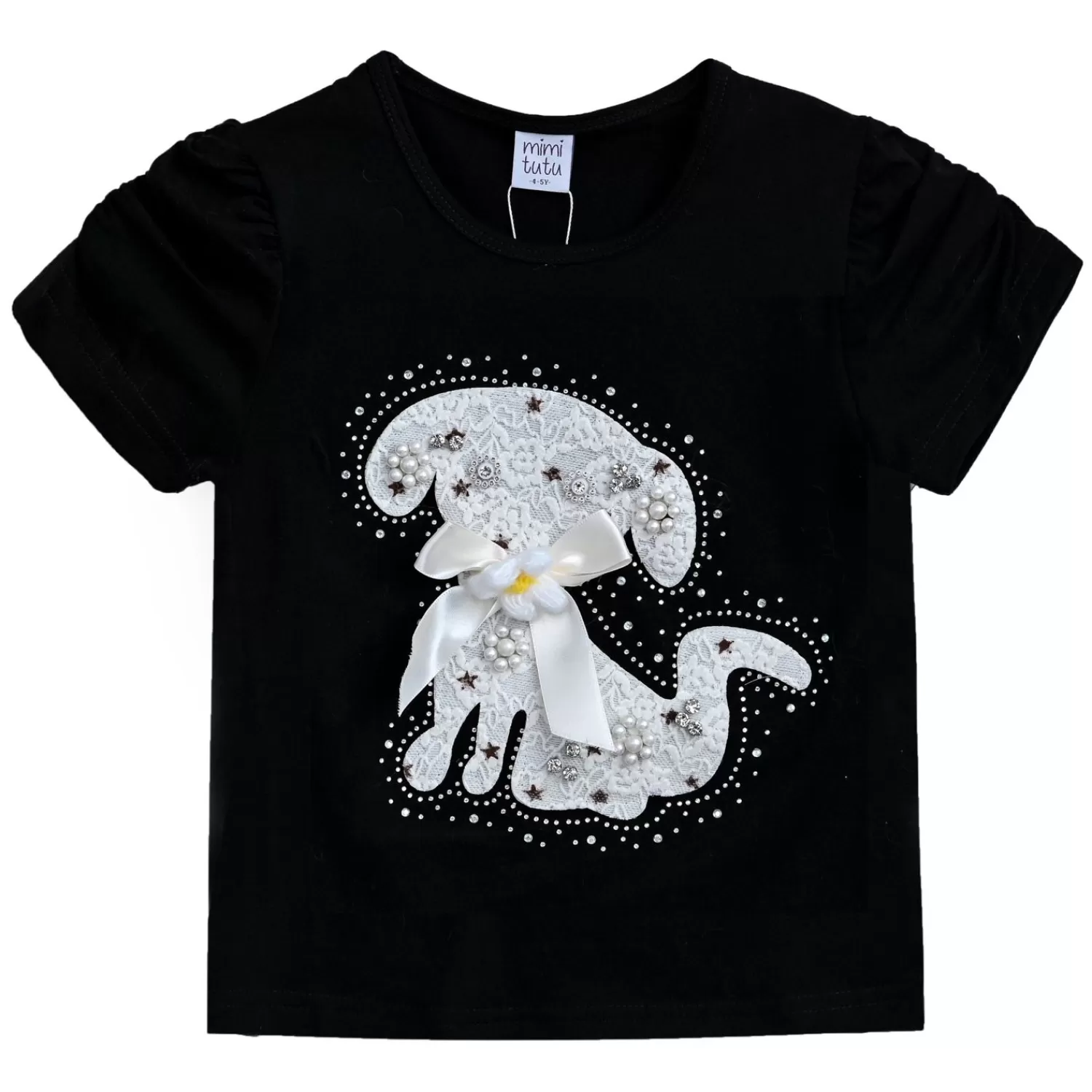 T-Shirts^Mimi Tutu -Mt4204-Puppy-Black-T-Shirt