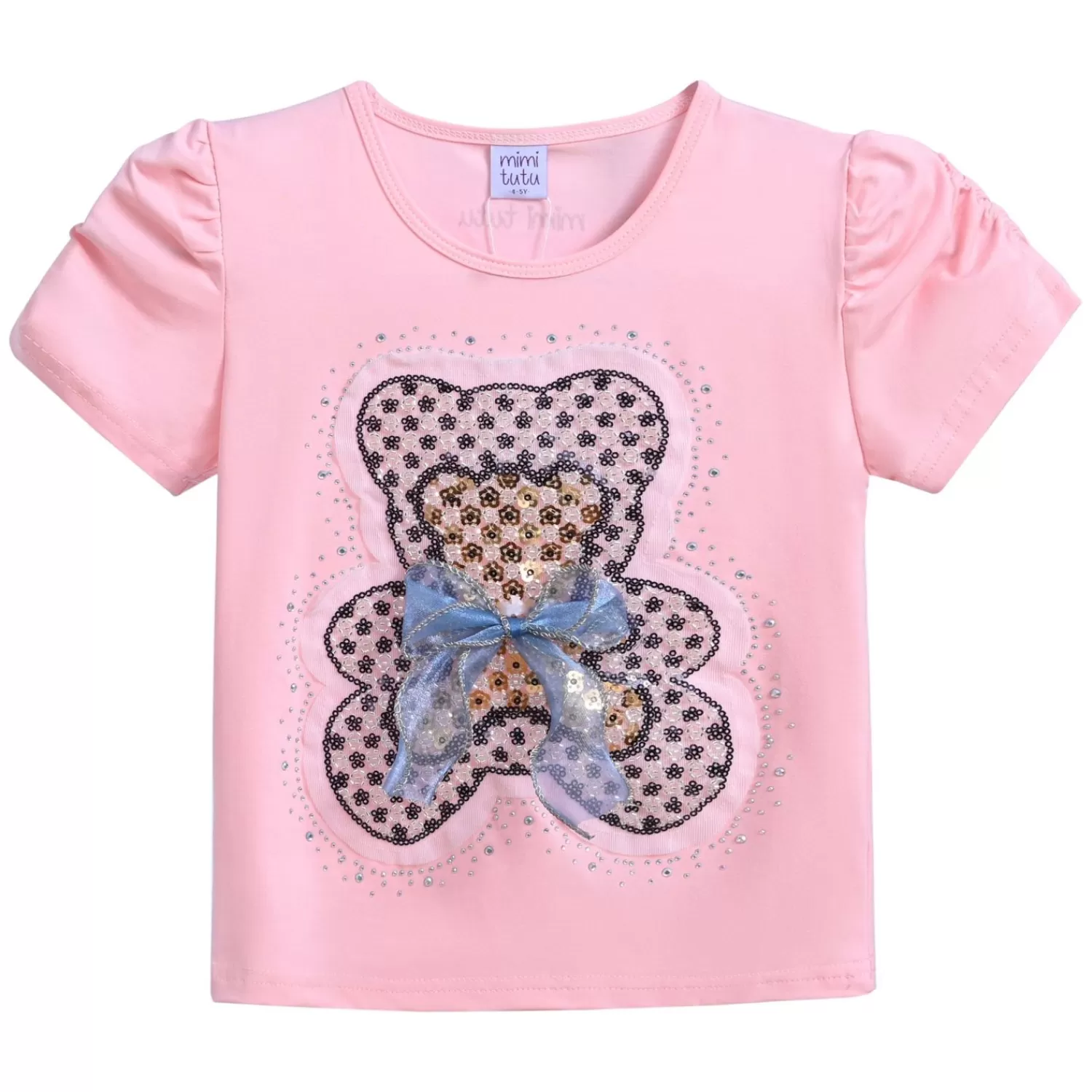 T-Shirts^Mimi Tutu -Mt4205-Bear-Pink-T-Shirt