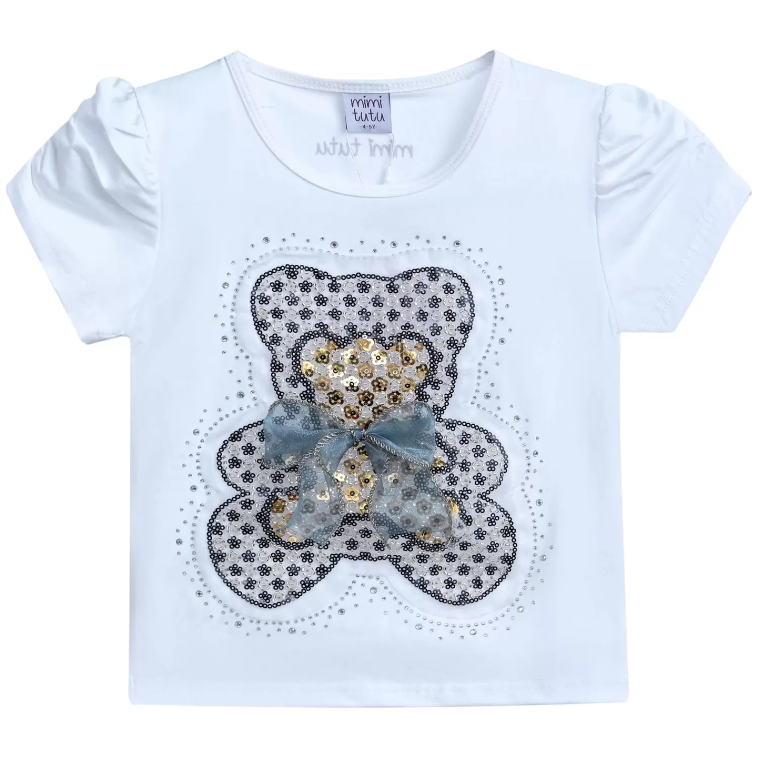 T-Shirts^Mimi Tutu -Mt4205-Bear-White-T-Shirt