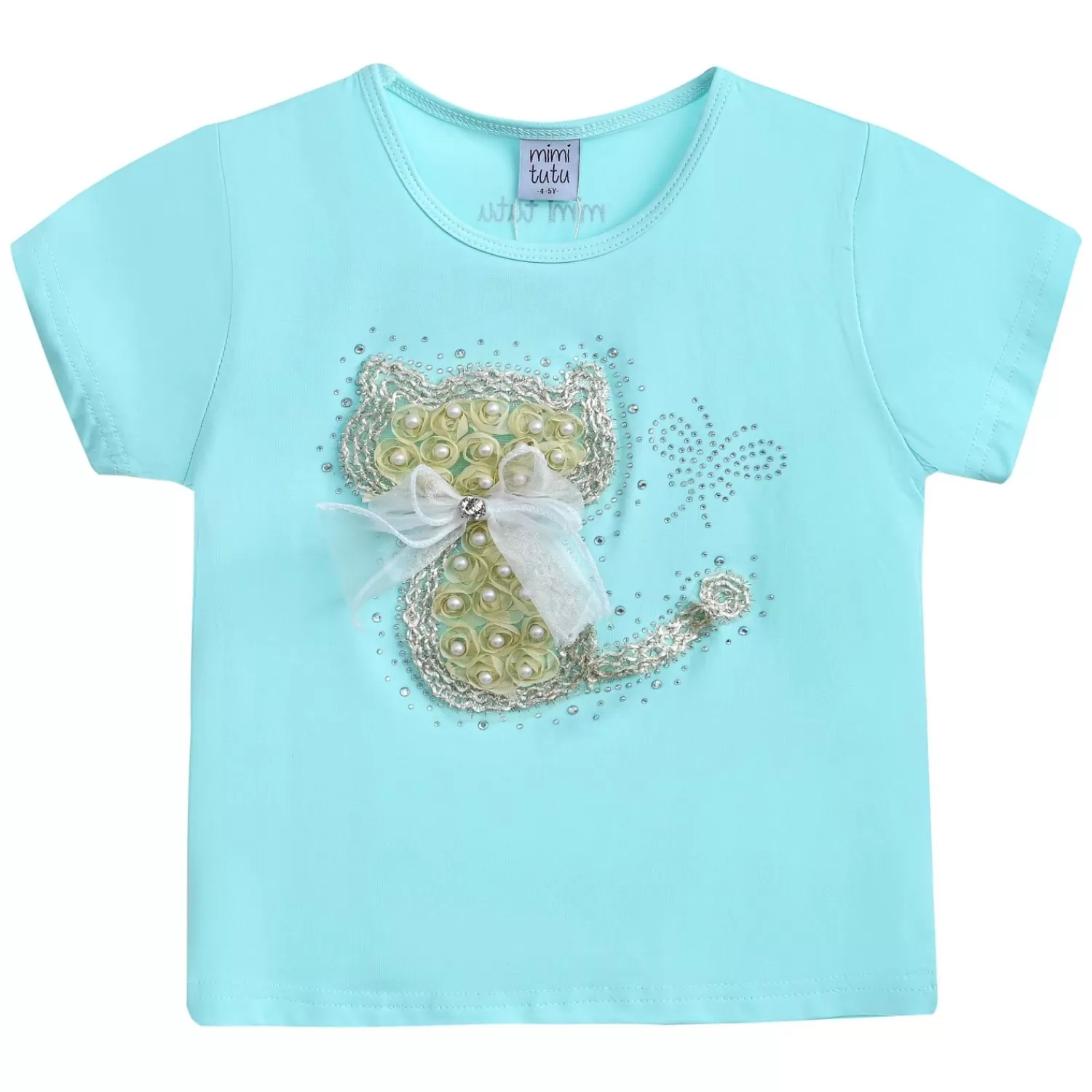 T-Shirts^Mimi Tutu -Mt4206-Cat-Aqua-T-Shirt