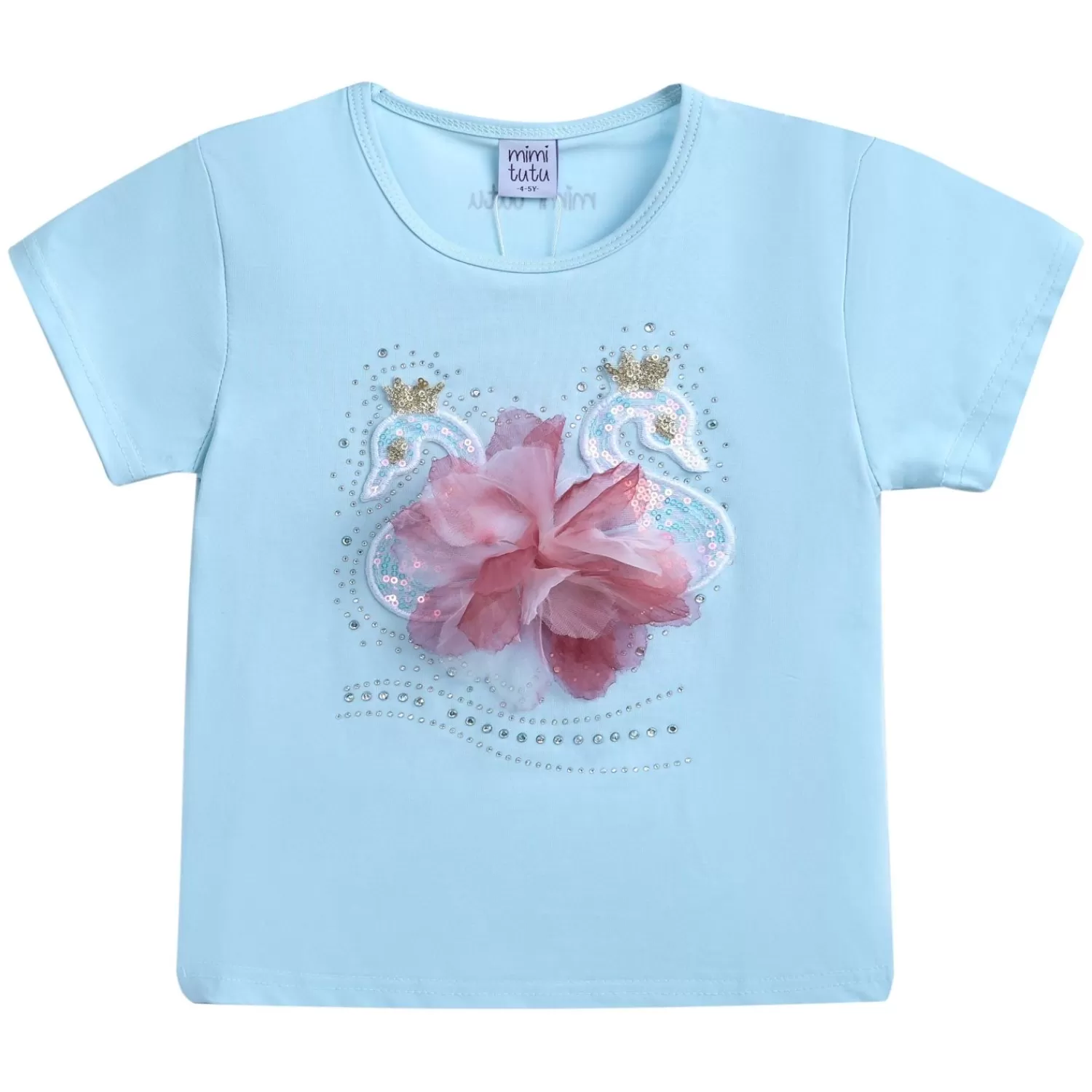 T-Shirts^Mimi Tutu -Mt4207-Goose-Powder Blue-T-Shirt