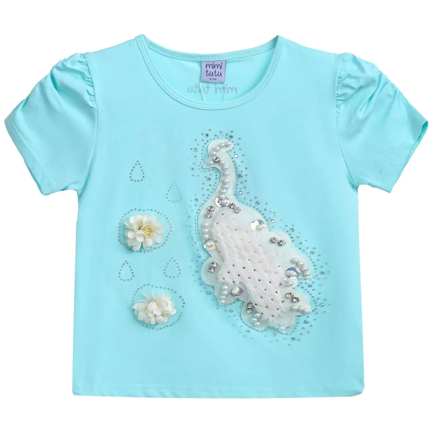 T-Shirts^Mimi Tutu -Mt4208-Peacock-Aqua-T-Shirt