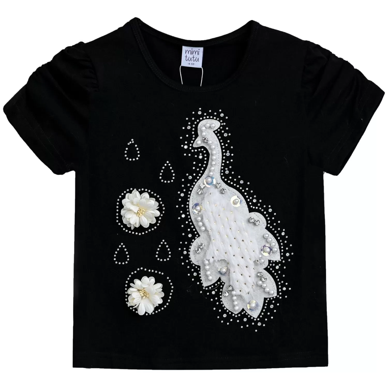 T-Shirts^Mimi Tutu -Mt4208-Peacock-Black-T-Shirt