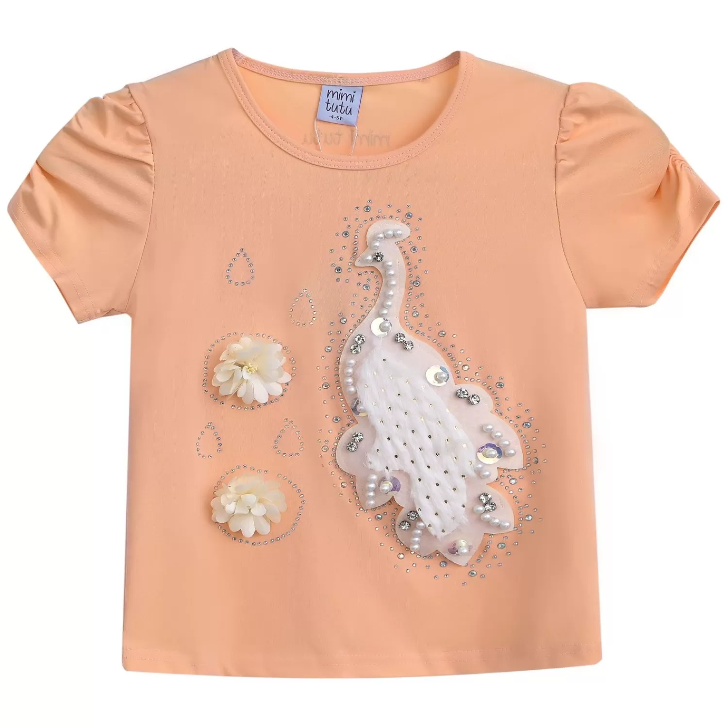 T-Shirts^Mimi Tutu -Mt4208-Peacock-Pink-T-Shirt