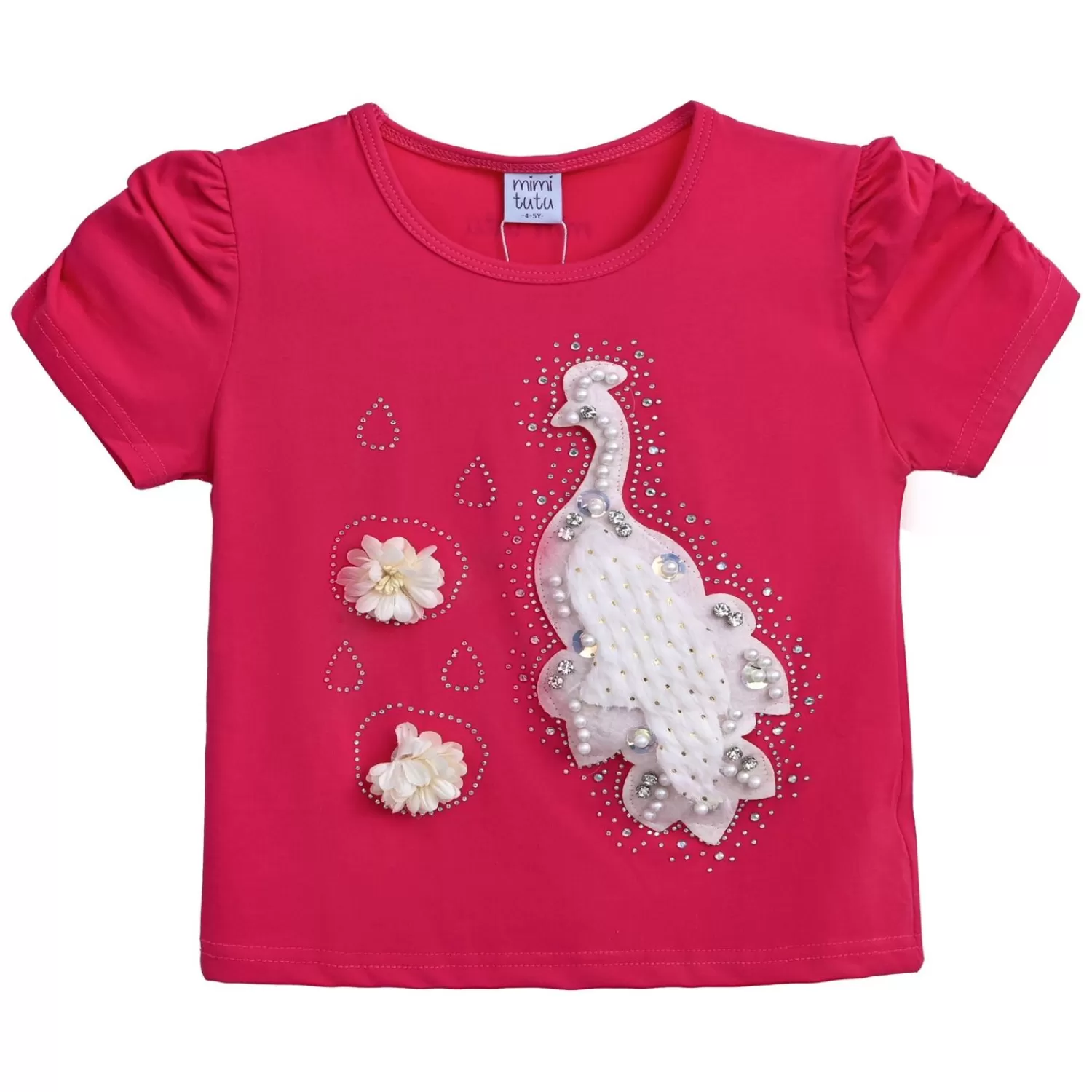 T-Shirts^Mimi Tutu -Mt4208-Peacock-Raspberry-T-Shirt