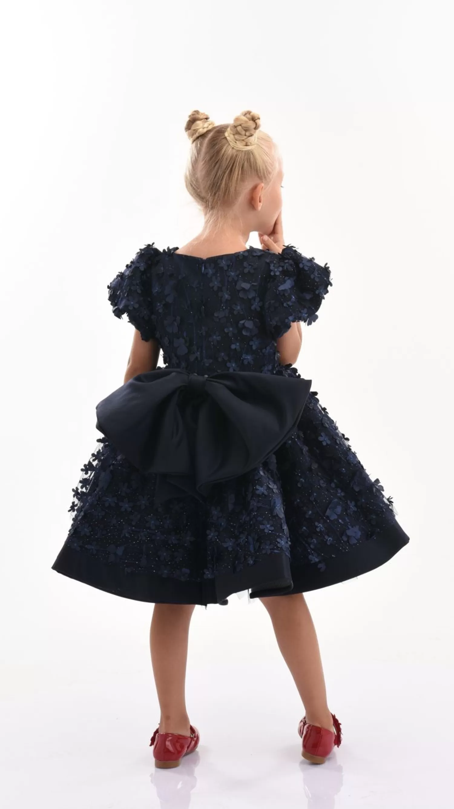 Dresses^Tulleen Navy Moneta Floral Bow Dress Blue