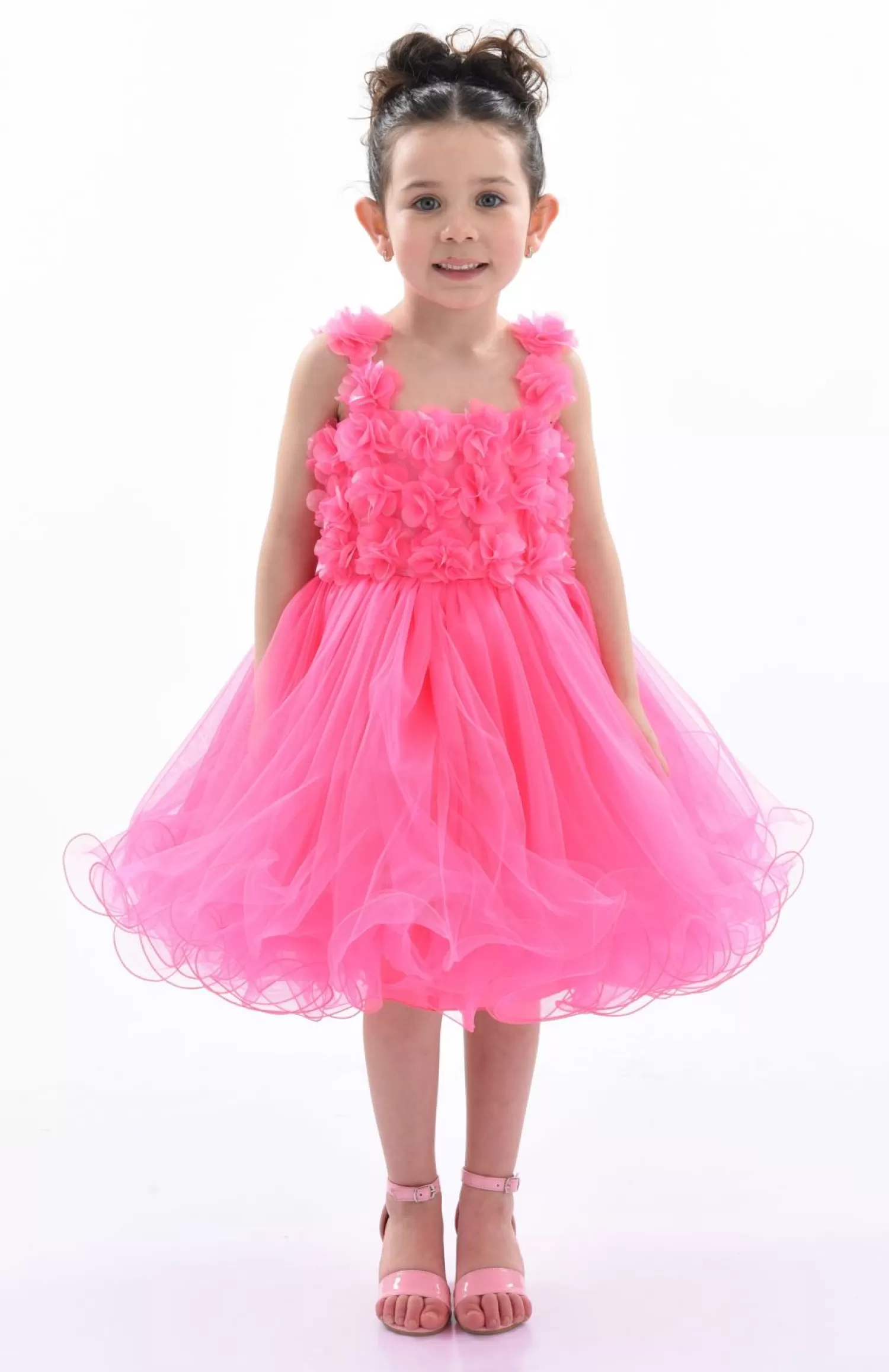 Baby^Tulleen Neon Rose Campanula Dress Pink