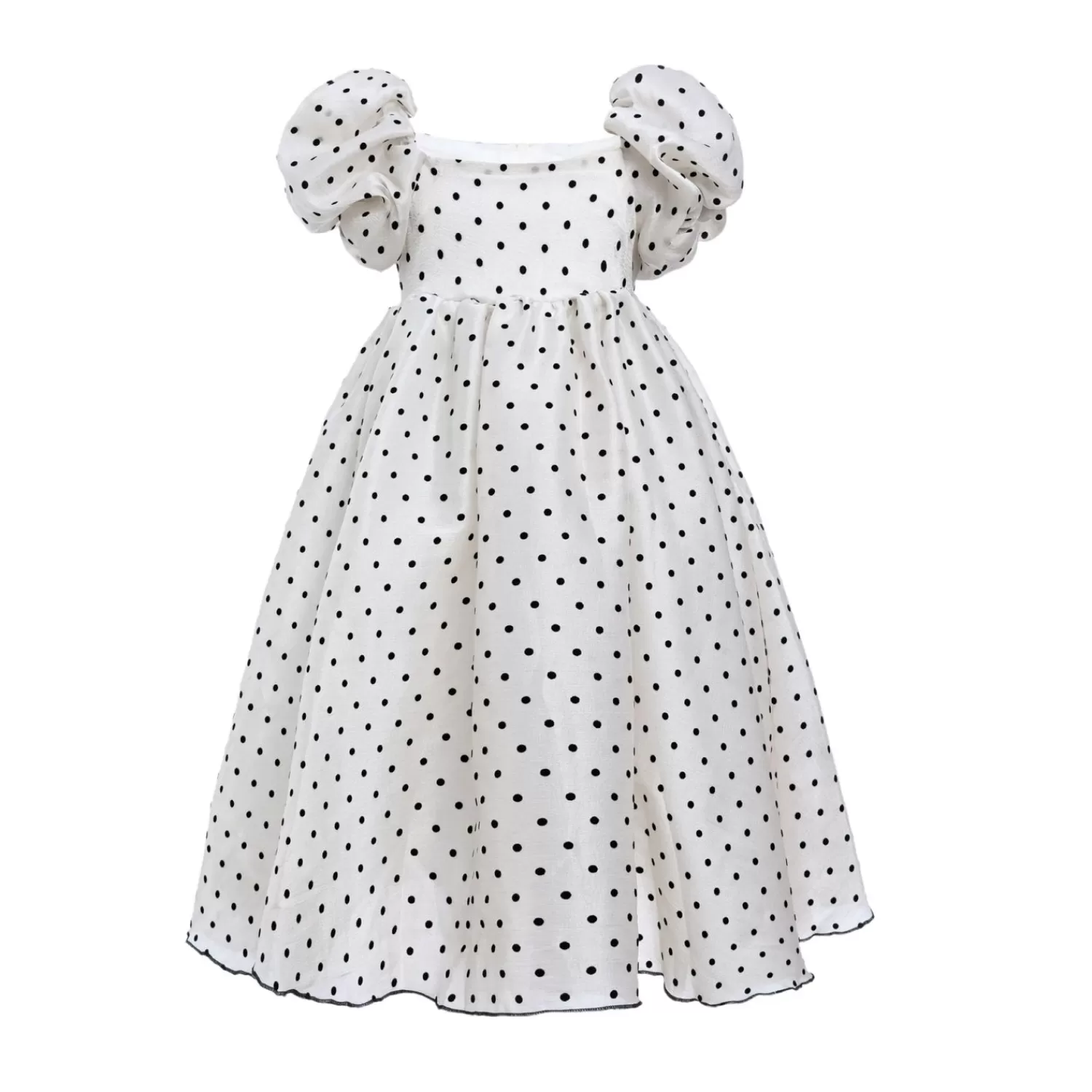 Dresses^Tulleen Osuna Polka Dot Teacup Dress Cream