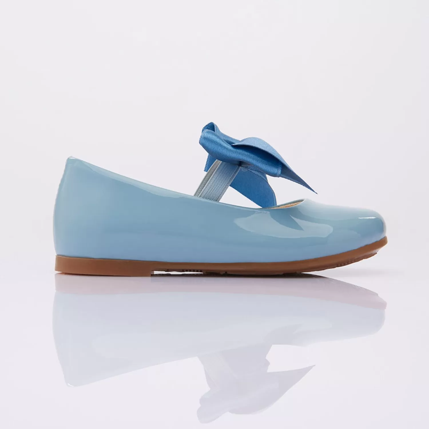 Shoes^Perla Patent Elastic Bow Flats Blue