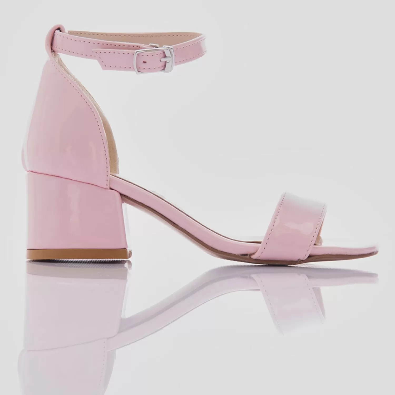 Shoes^Perla Patent Sandal-Strap Heels Pink