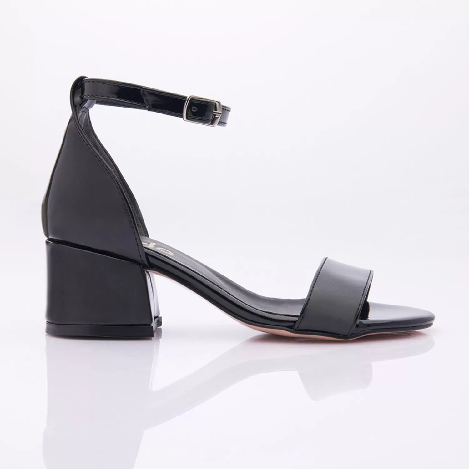 Shoes^Perla Patent Strap Heels Black