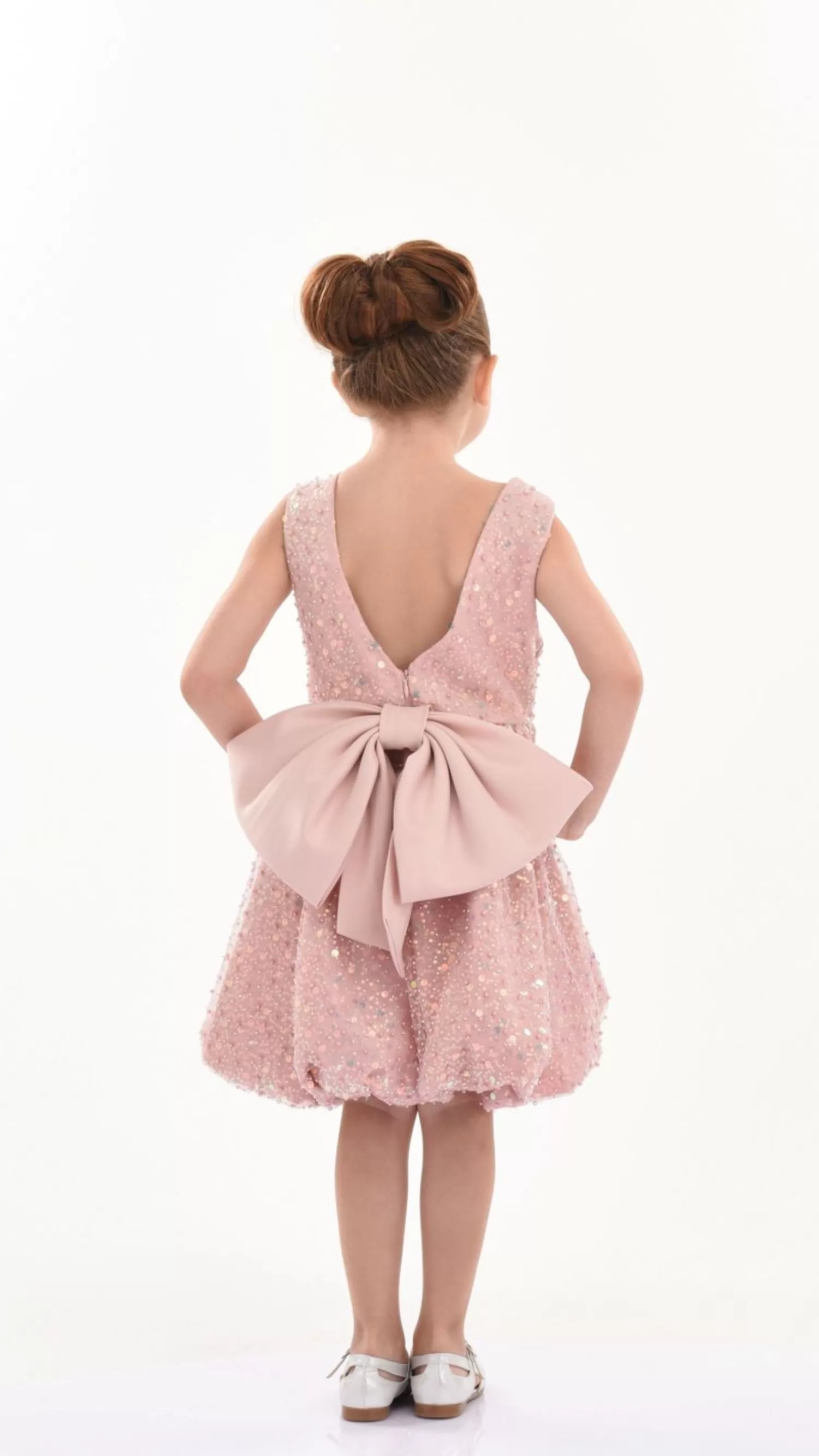 Dresses^Tulleen Peach Ainsley Sequin Bow Dress Pink