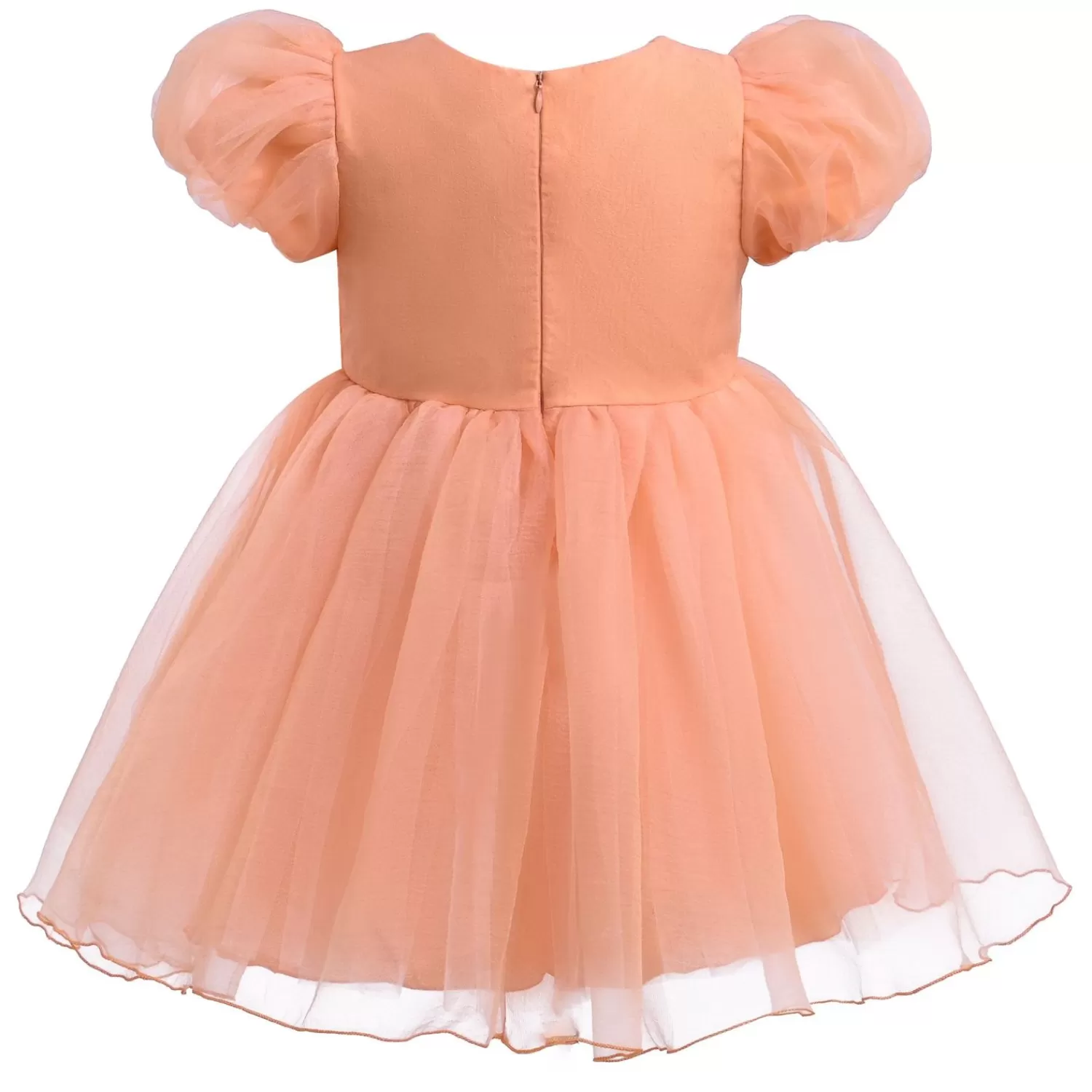 Dresses^Tulleen Peach Bow Organza Dress Orange