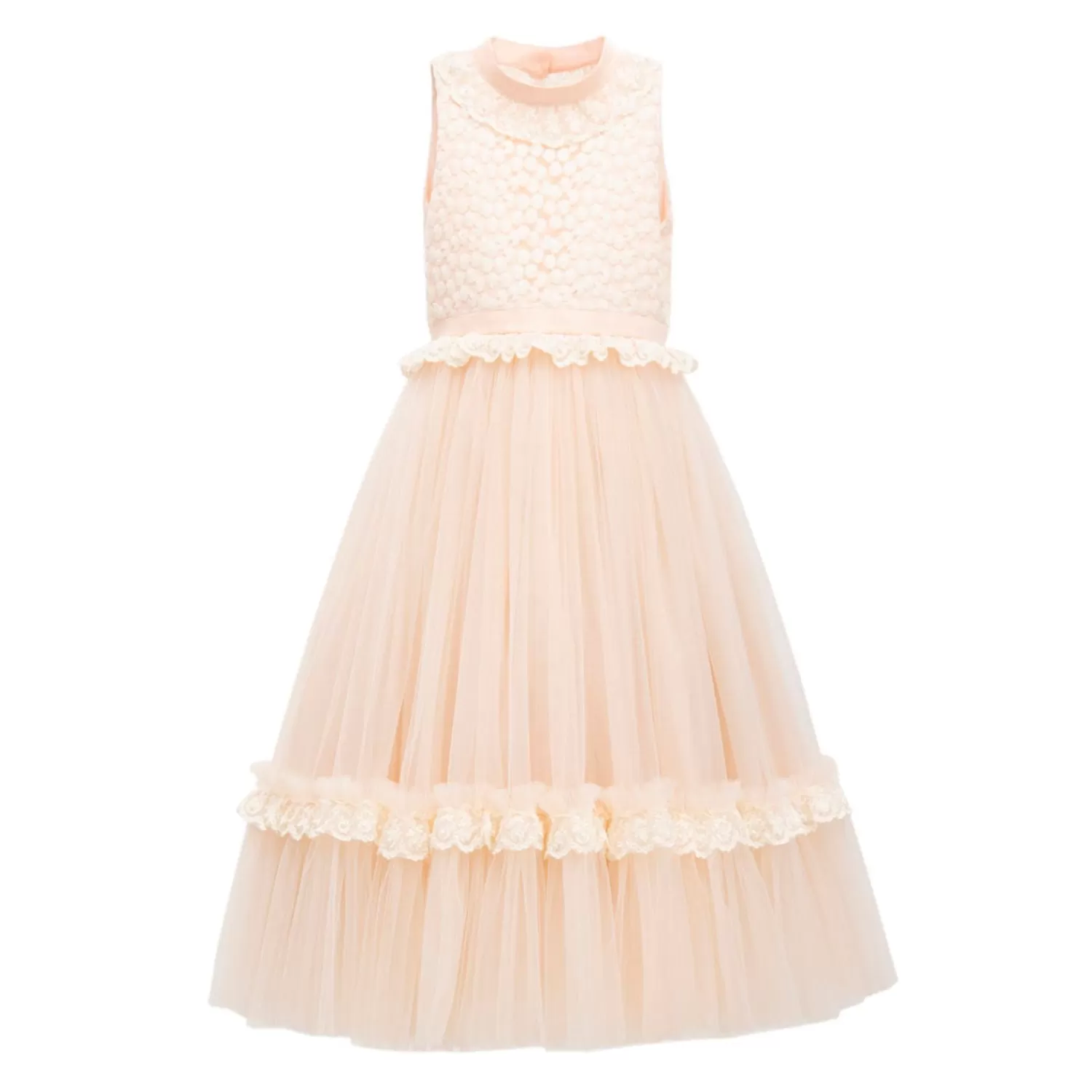 Dresses^Tulleen Peach Edina Sleeveless Overlay Gown Pink