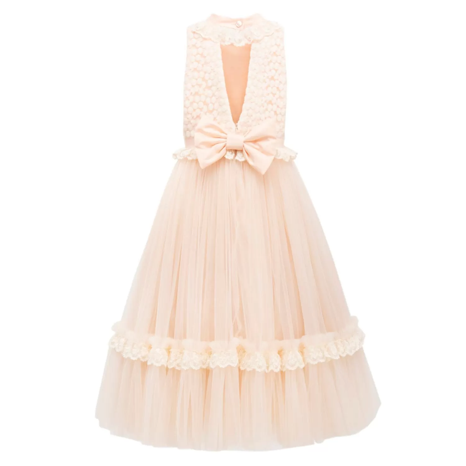 Dresses^Tulleen Peach Edina Sleeveless Overlay Gown Pink