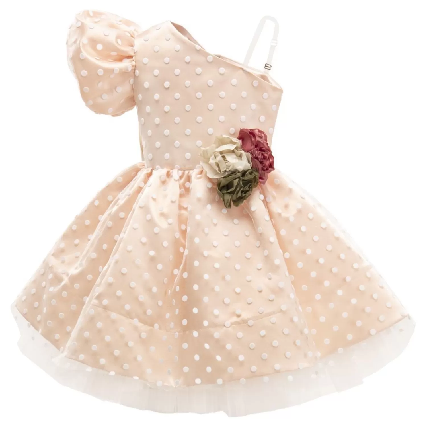 Dresses^Tulleen Peach Polka Dot Dress Pink