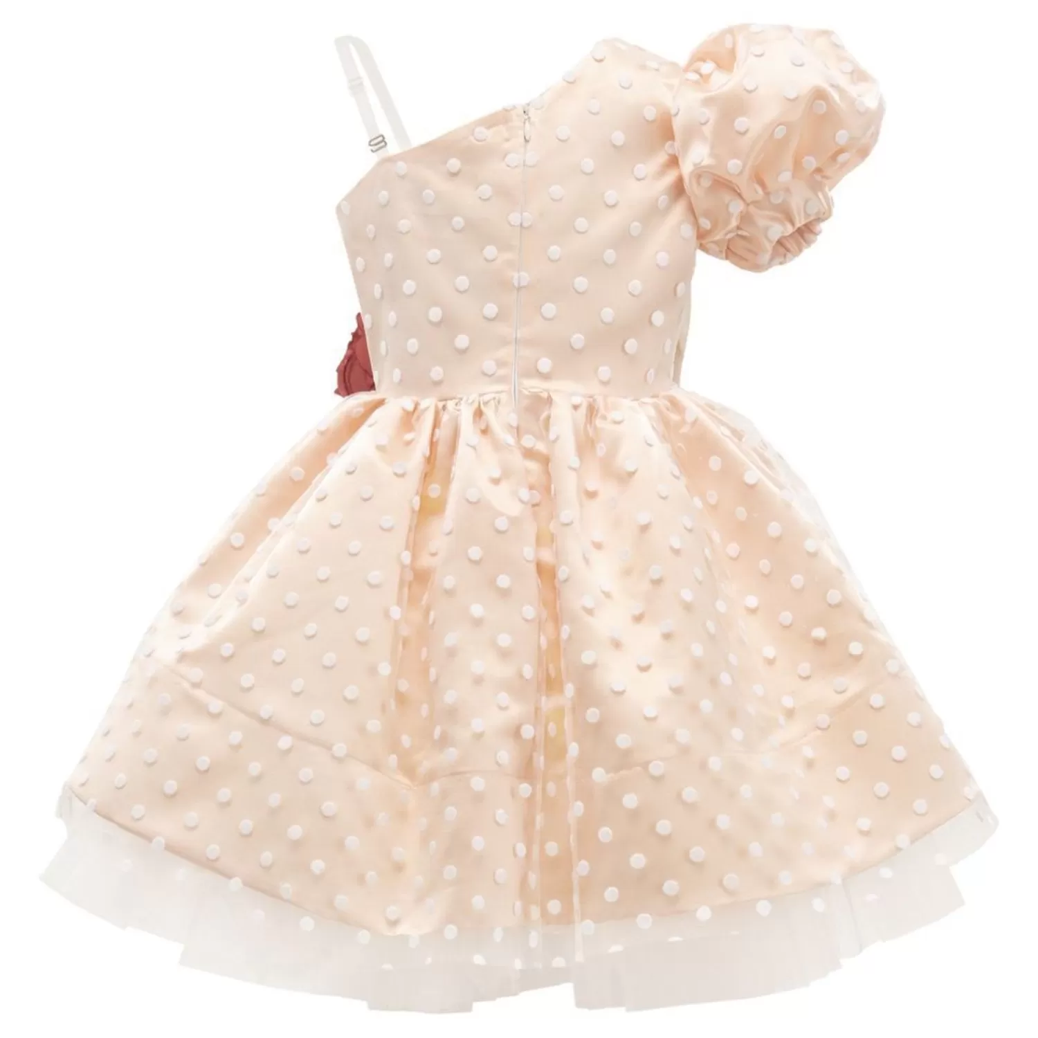 Dresses^Tulleen Peach Polka Dot Dress Pink