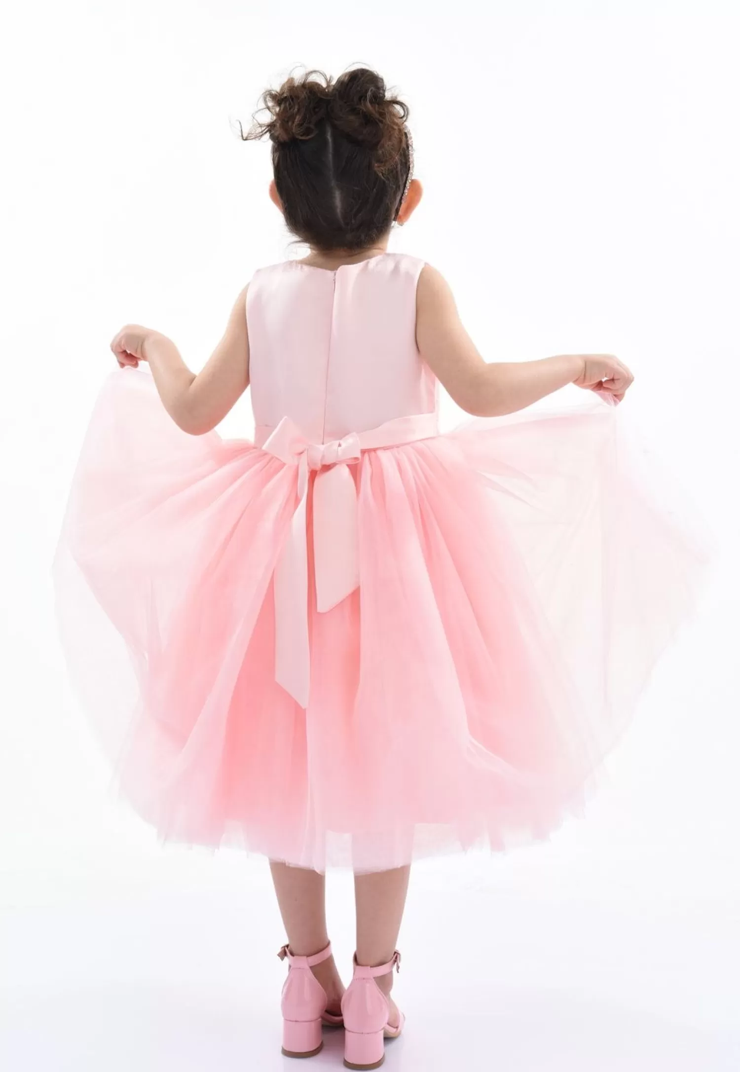 Baby^Tulleen Pearl Bow Tulle Dress Pink