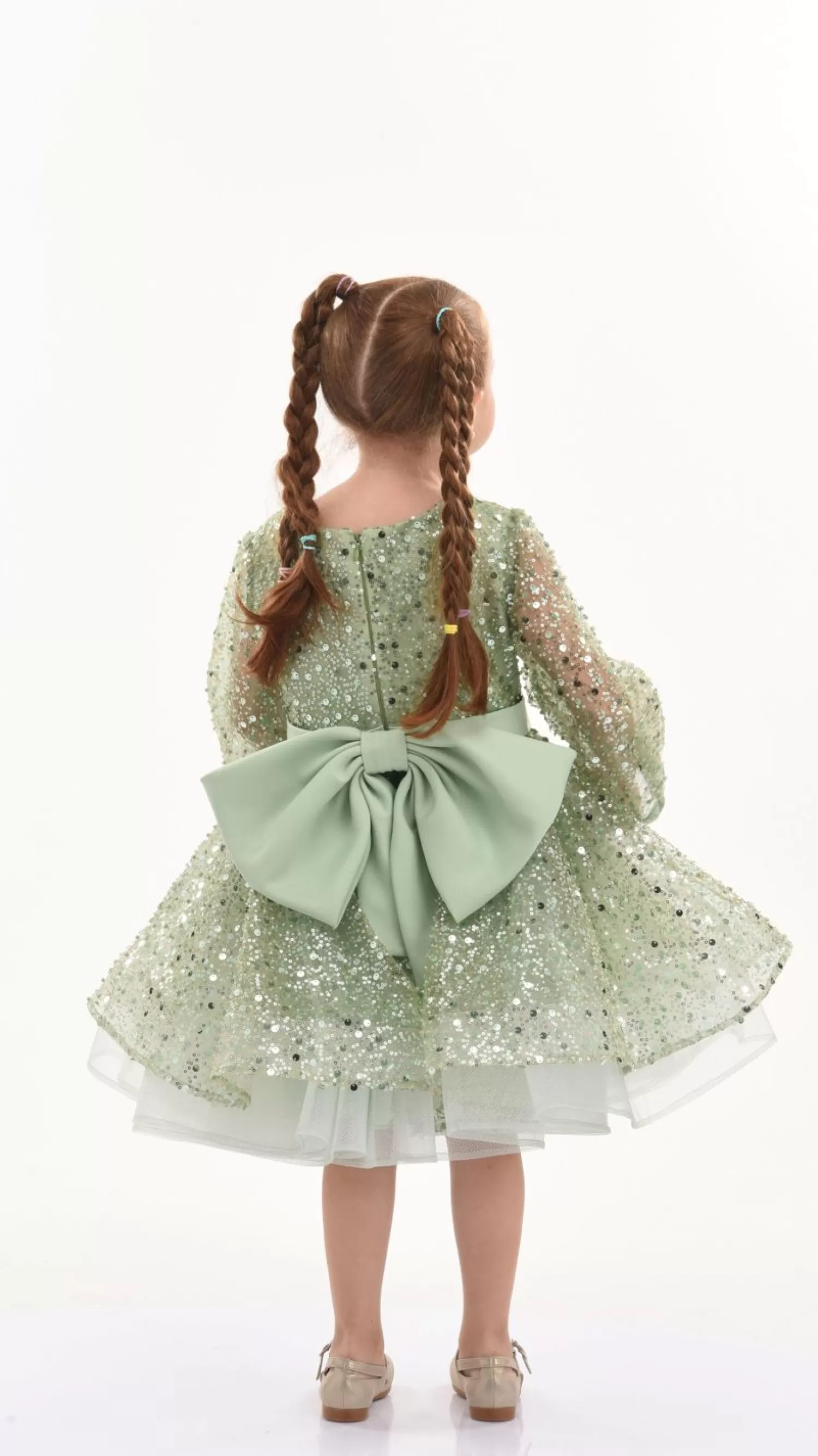 Dresses^Tulleen Pradera Glimmer Tulle Bow Dress Green