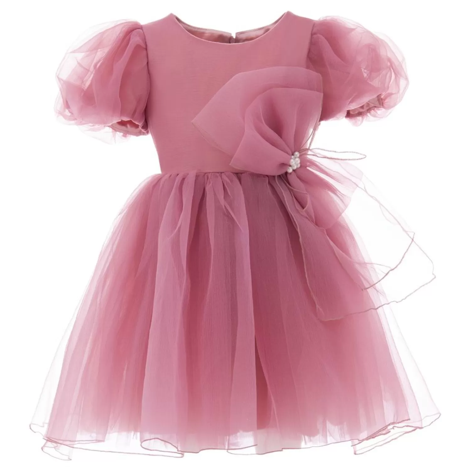 Dresses^Tulleen Raspberry Bow Organza Dress Pink