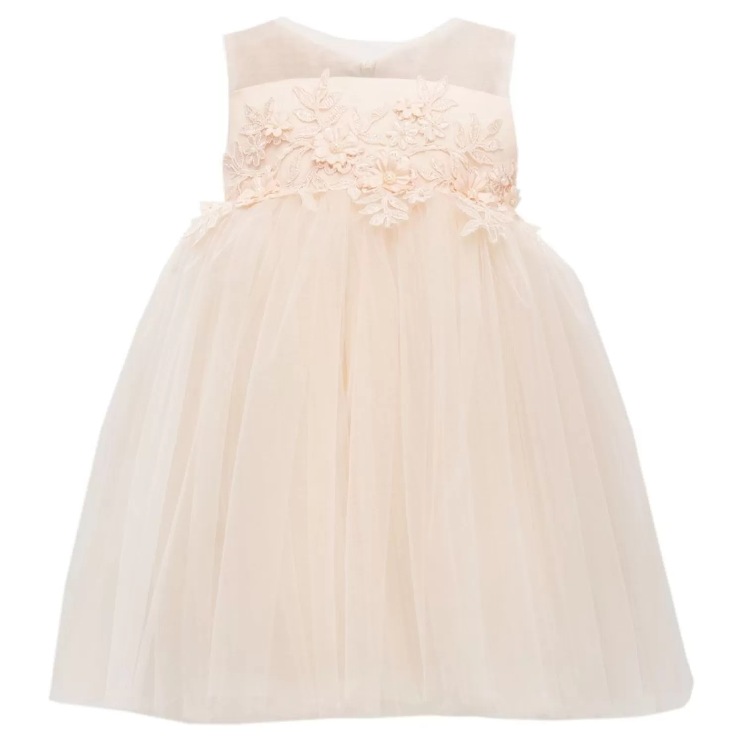 Baby^Tulleen Rose Esterlee Sleeveless Floral Tulle Dress Pink