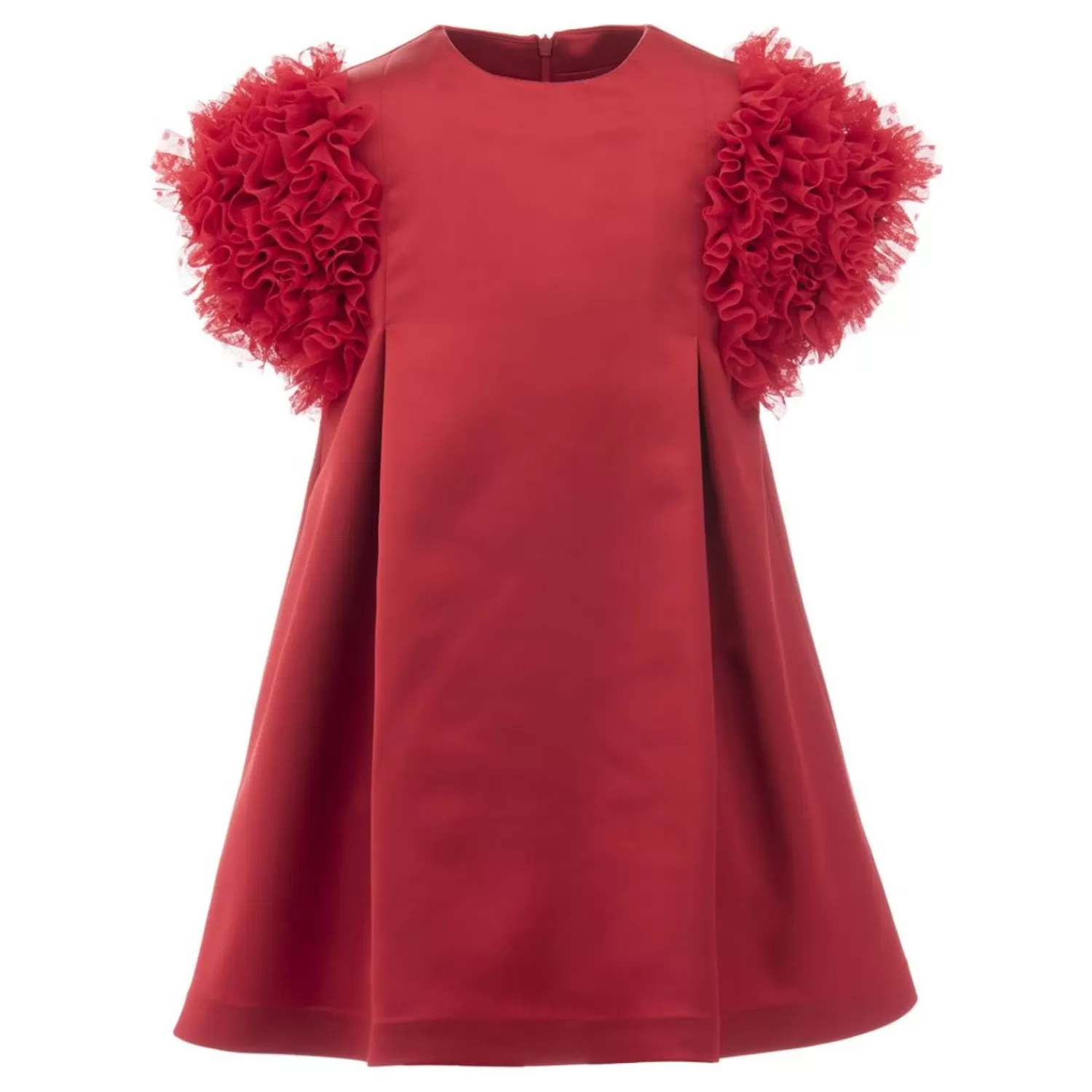 Dresses^Tulleen Ruffle Sleeve Dress Red