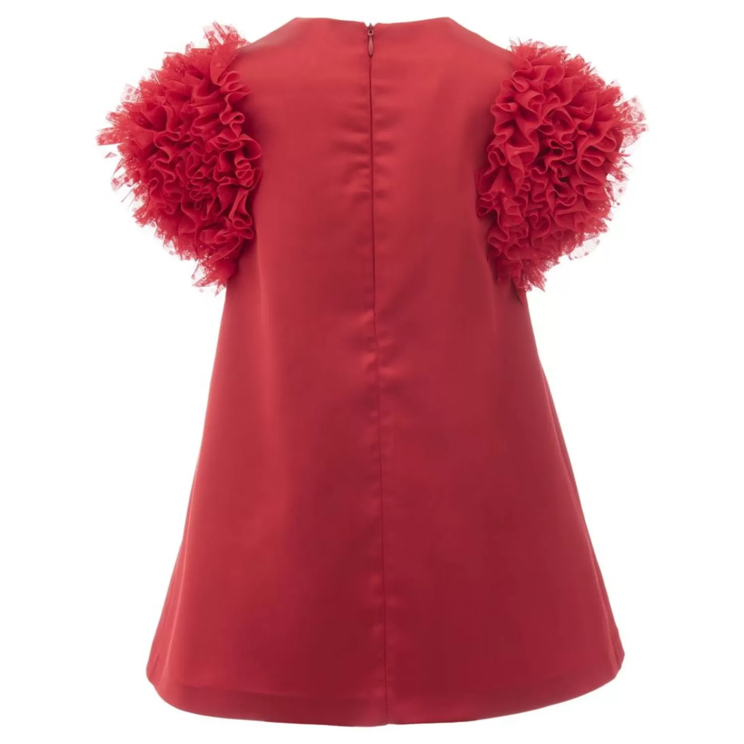 Dresses^Tulleen Ruffle Sleeve Dress Red