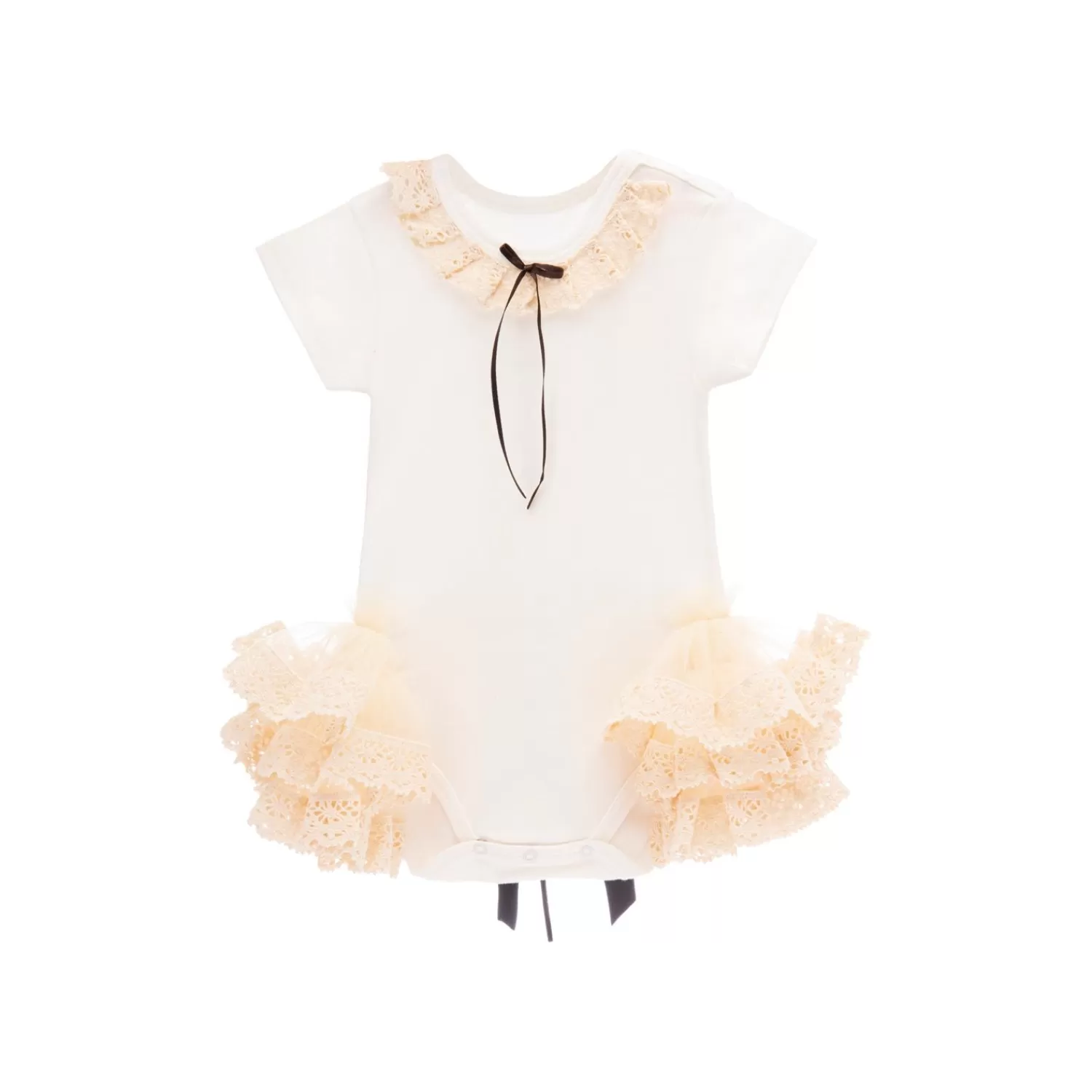 Dresses^Tulleen Ruffle Tulle Babysuit Dress Beige