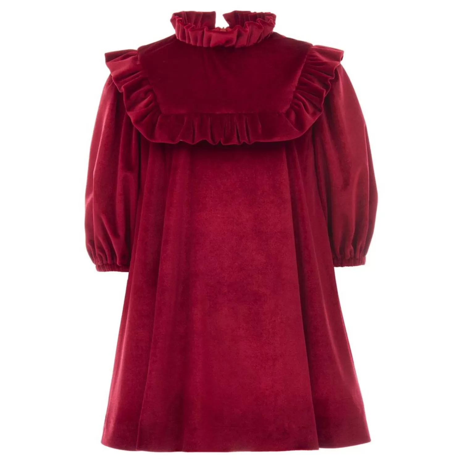 Dresses^Tulleen Ruffle Velvet Dress Red