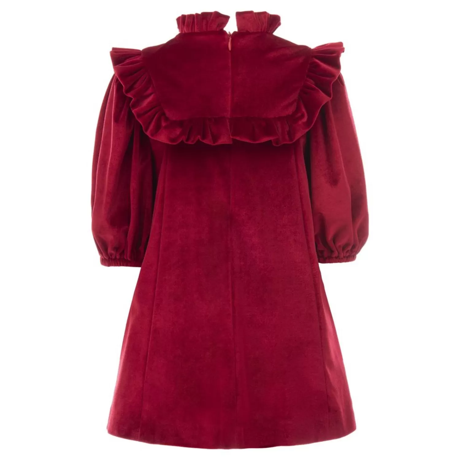 Dresses^Tulleen Ruffle Velvet Dress Red