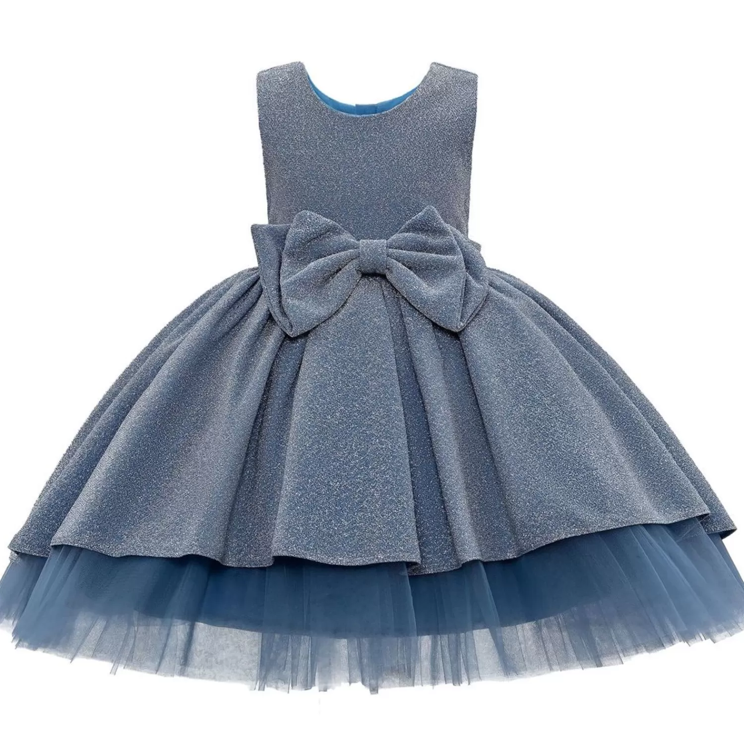 Dresses^Tulleen Sarita Glitter Double Bow Dress Blue