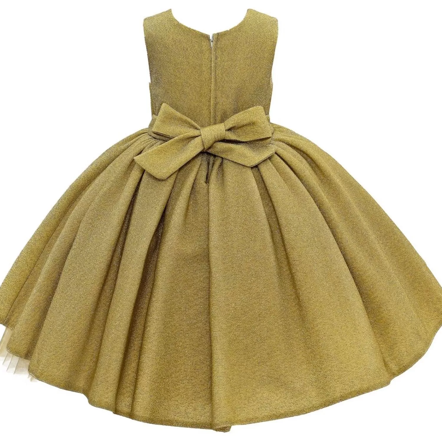 Dresses^Tulleen Sarita Glitter Double Bow Dress Gold