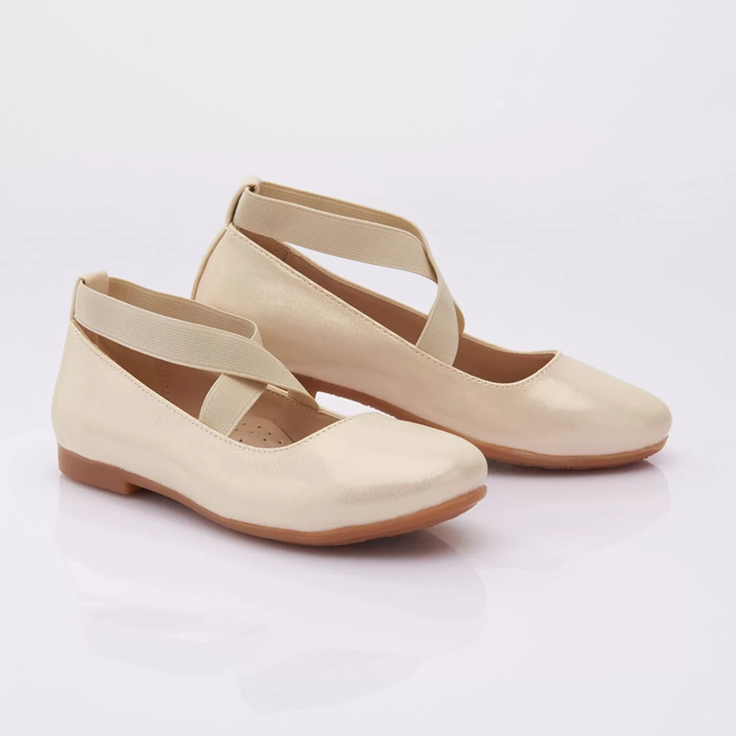 Shoes^Perla Satin Baby Ballerina Flats Gold