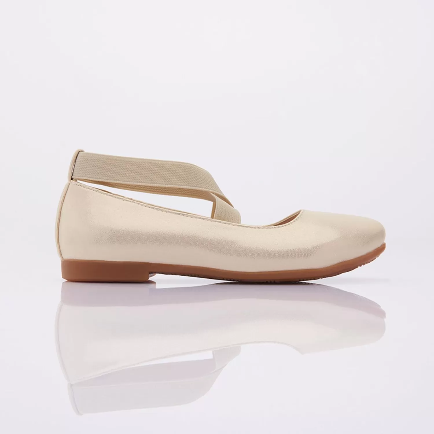 Shoes^Perla Satin Baby Ballerina Flats Gold