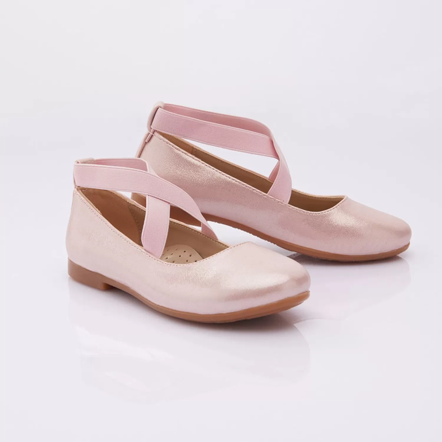 Shoes^Perla Satin Ballerina Flats Pink