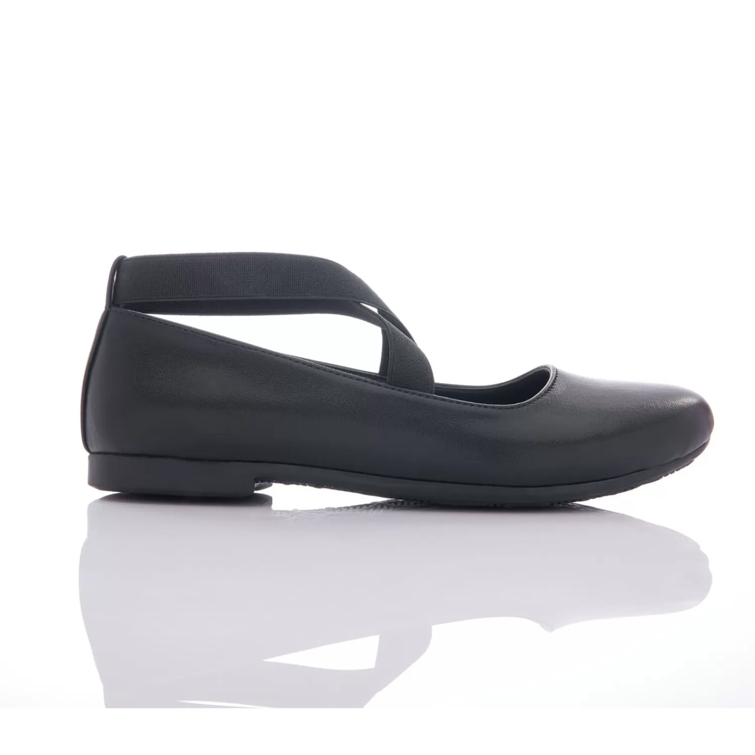 Shoes^Perla Satin Ballerina Flats Black