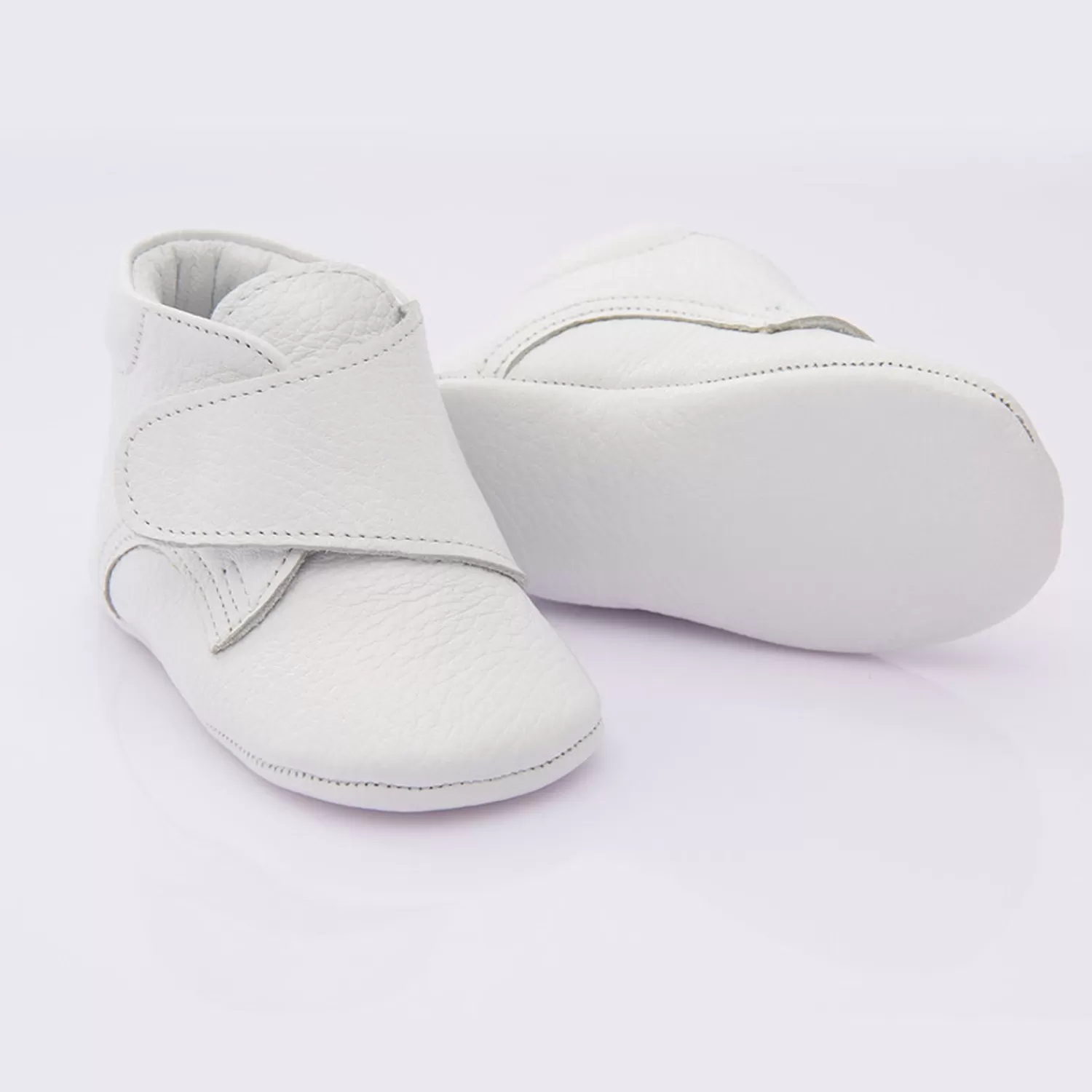 Baby^BANBLU Strap Ankle Booties White