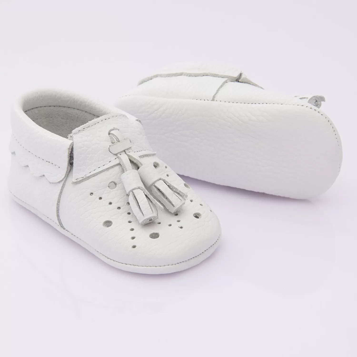 Baby^BANBLU Tassel Booties White