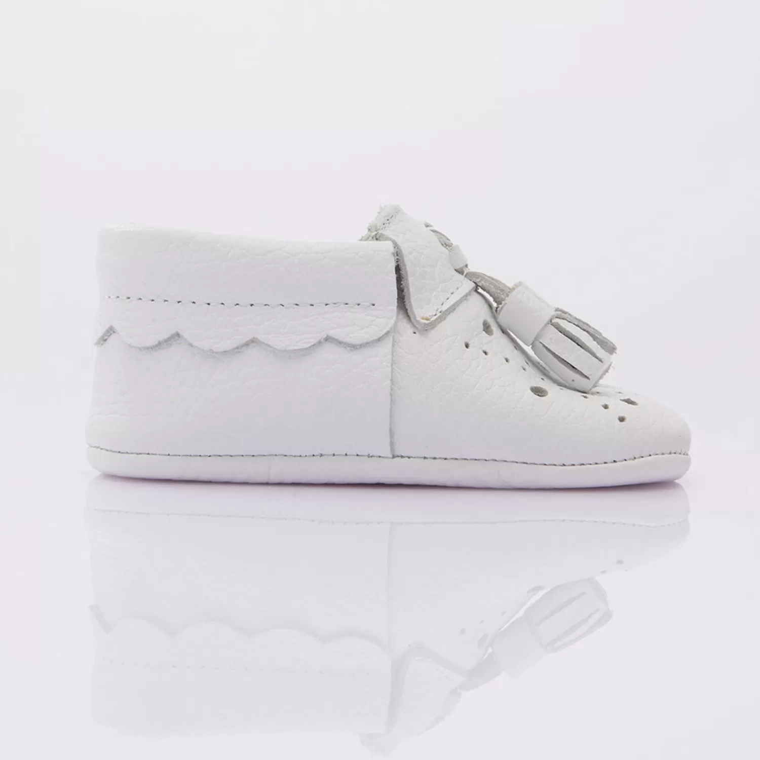 Baby^BANBLU Tassel Booties White