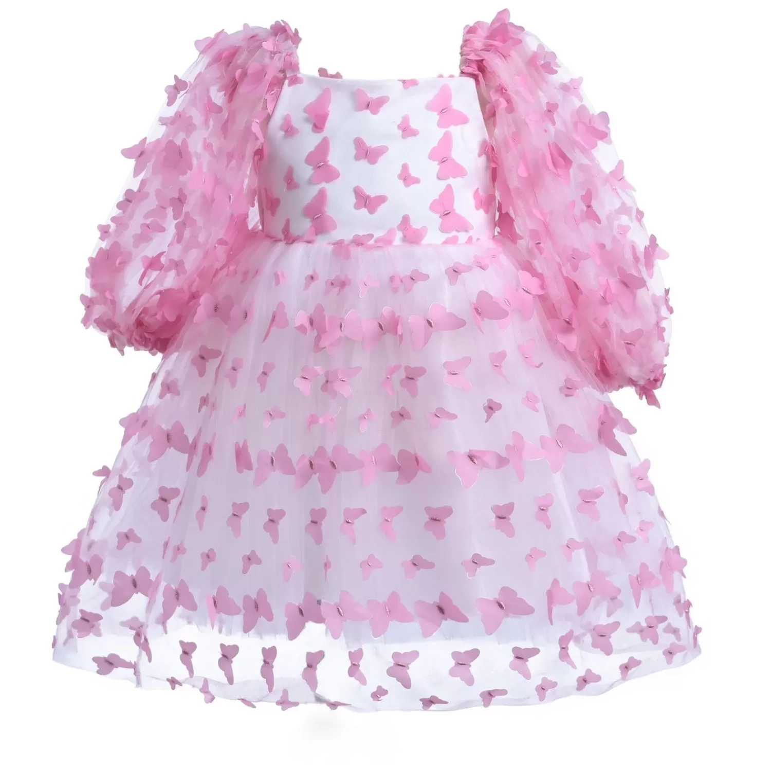 Baby^Tulleen -T-2210-Pink-Bell Mariposa Dress