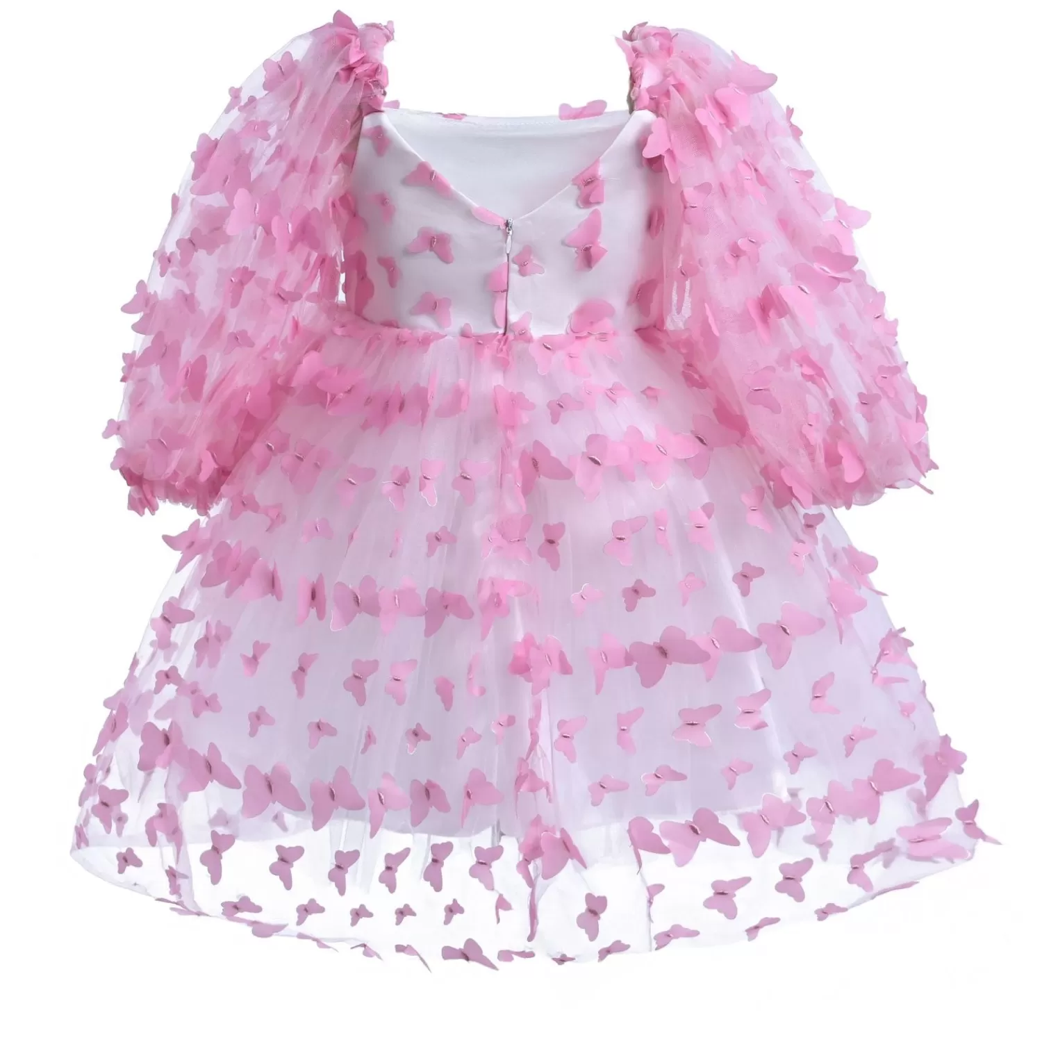 Baby^Tulleen -T-2210-Pink-Bell Mariposa Dress