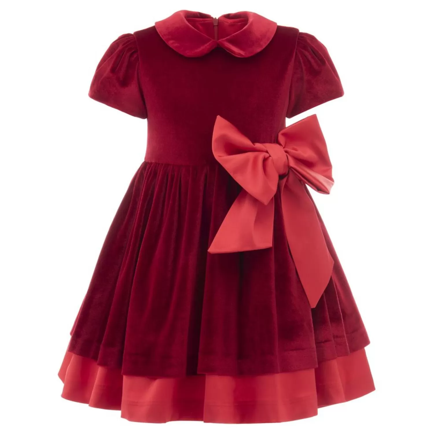 Dresses^Tulleen Velvet Bow Jersey Dress Red