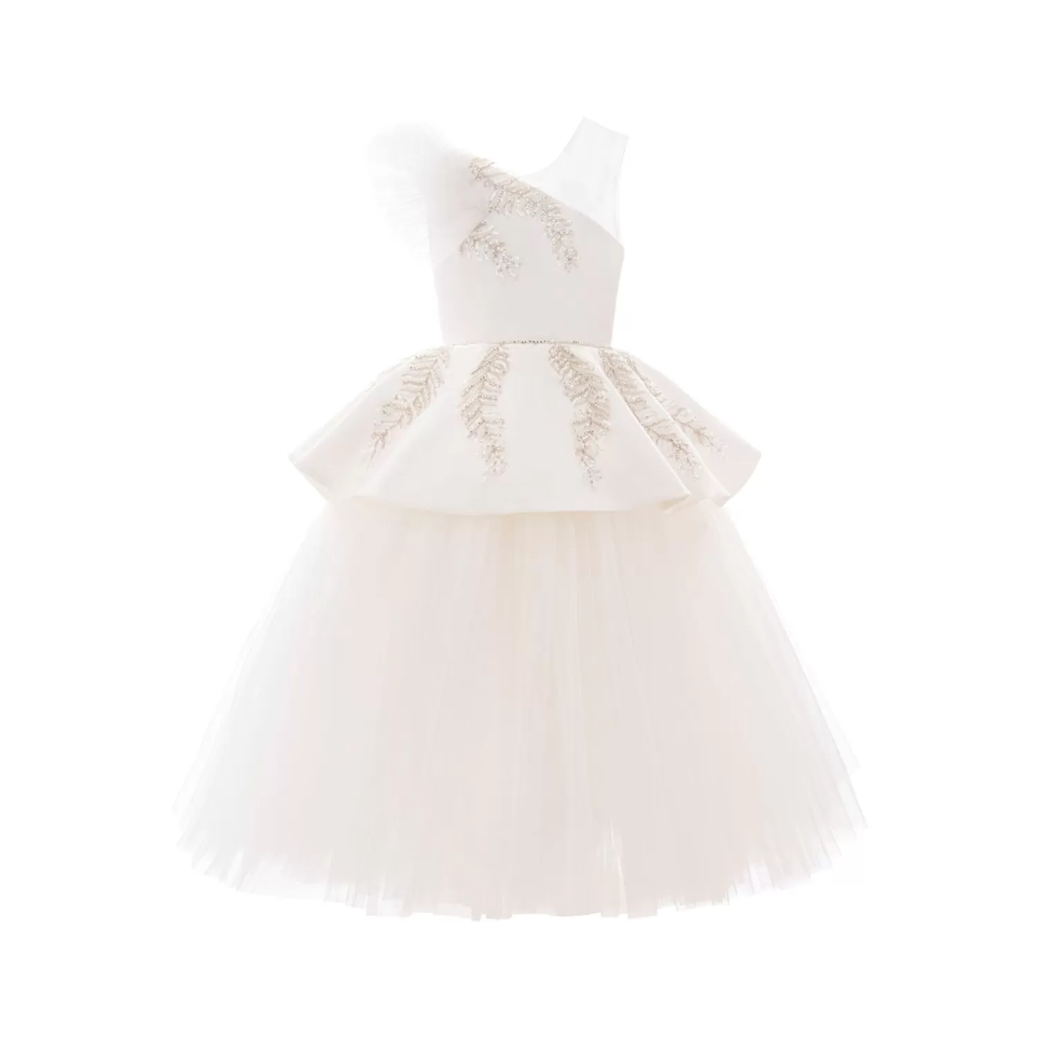 Dresses^Tulleen Villanova Embroidered Tiered Dress White