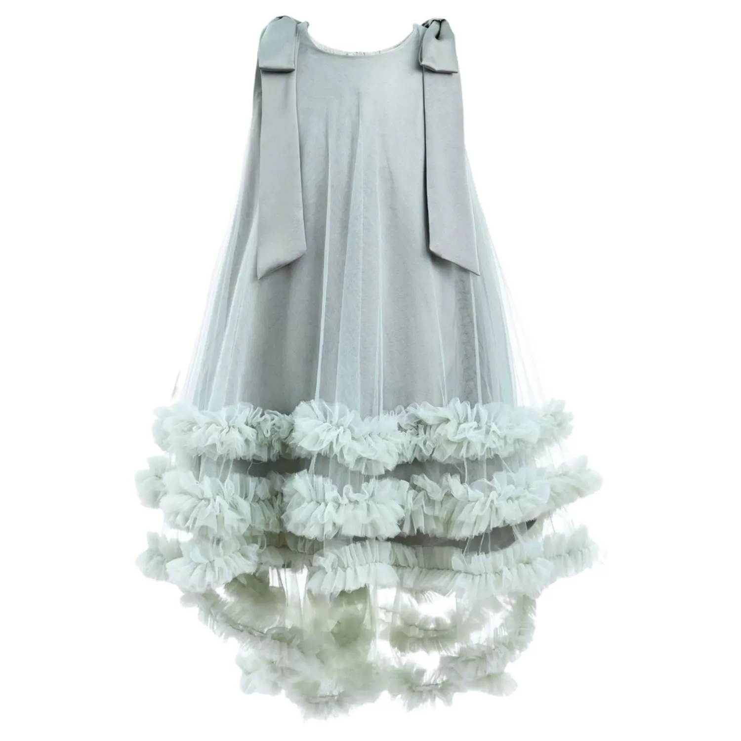 Dresses^Tulleen Violeta Sleeveless Ruffle Overlay Dress Green